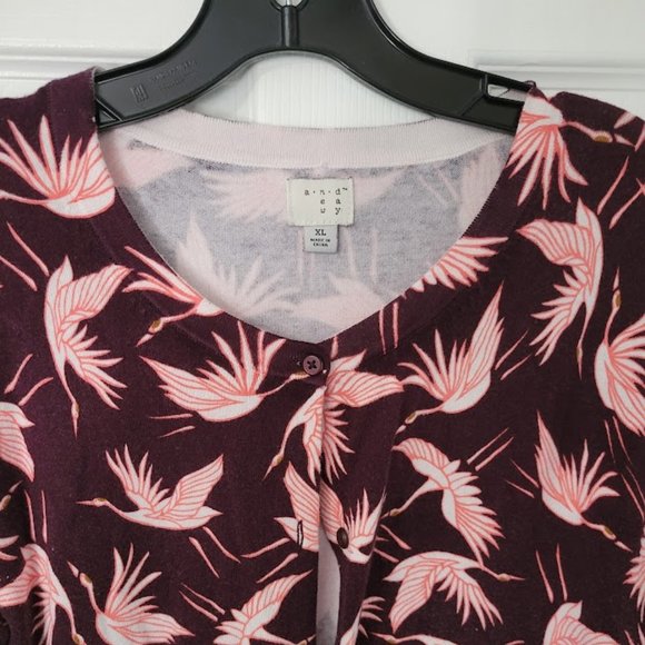 A New Day burgundy cotton blend cardigan XL‎ - Picture 2 of 4